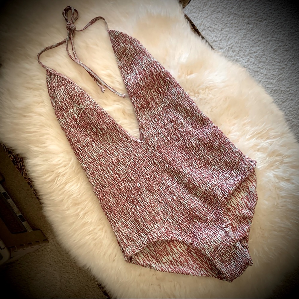 Tori Praver Deep Plunge One-Piece-Size Small